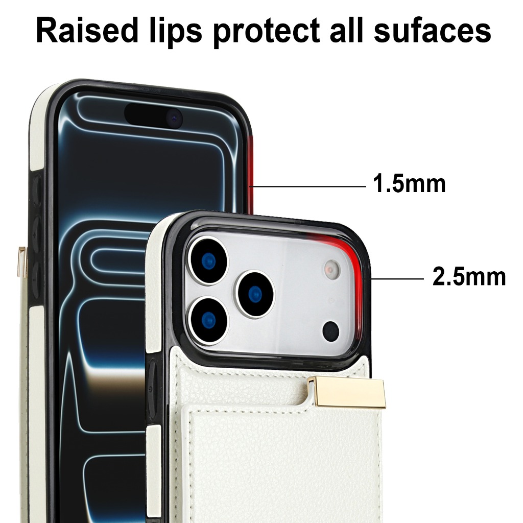 아이폰 17 프로 맥스 에어 17e 16e 15 14  - Leather Wallet Card Holder Phone Cover 리뷰 및 가격